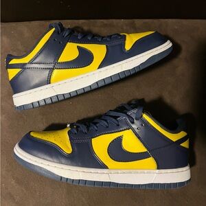 Nike Dunk Low "Michigan" Varsity Maize(yellow)Midnight Navy (dark blue) size 9.5
